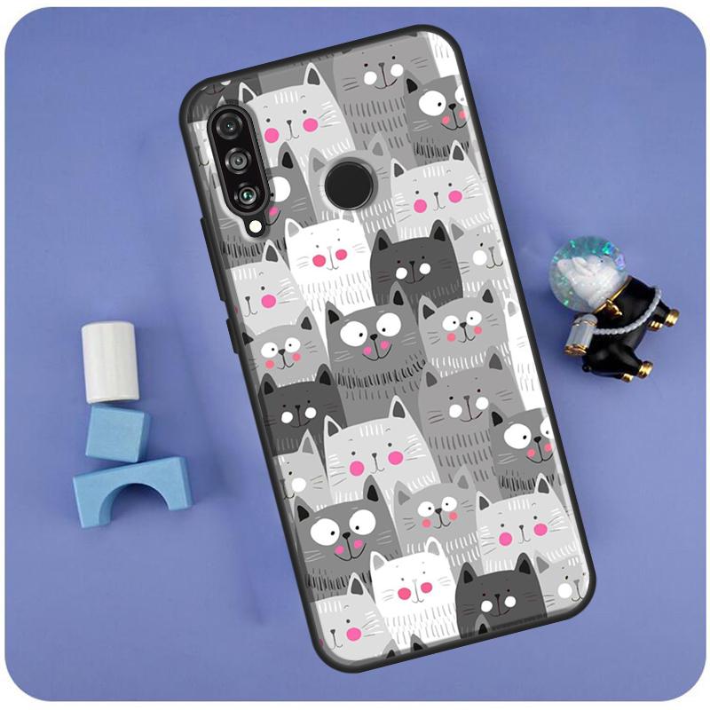 Süße Cartoon-Katze für Huawei Nova Y70 Y60 Y90 Y61 Y91 Nova 9 10 SE 11 Pro 5T 11i 8i 3i P20 P30 P40 Lite Hülle