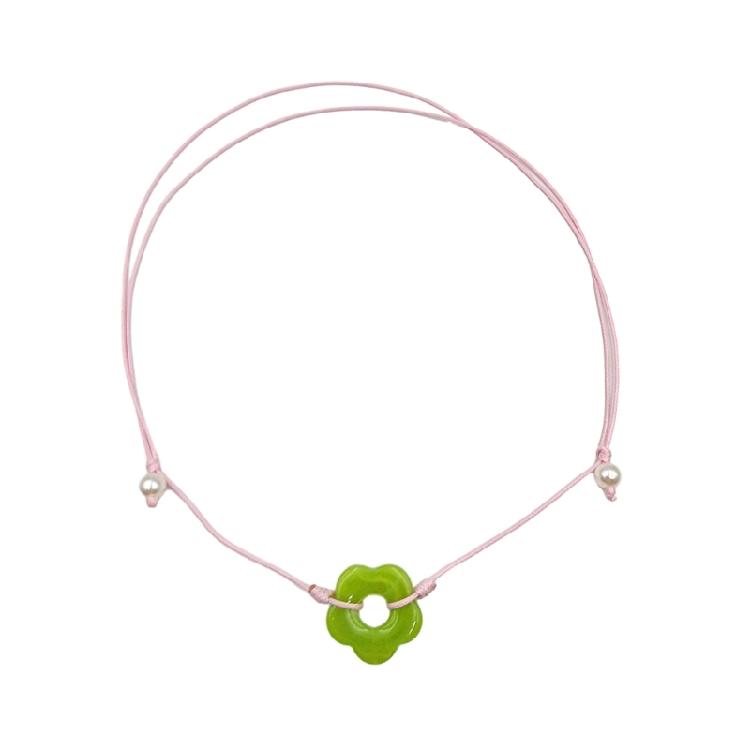 Collana a Catena per Clavicola con Ciondolo a Fiore Novel Europeo e Americano, Versatile