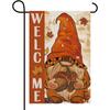 Autumn-Themed Garden Flag Featuring a Gnome And Falling Leaves, Perfect for Outdoor Decor At Your Farmhouse Party, Measuring 12 by 45.72 Cm