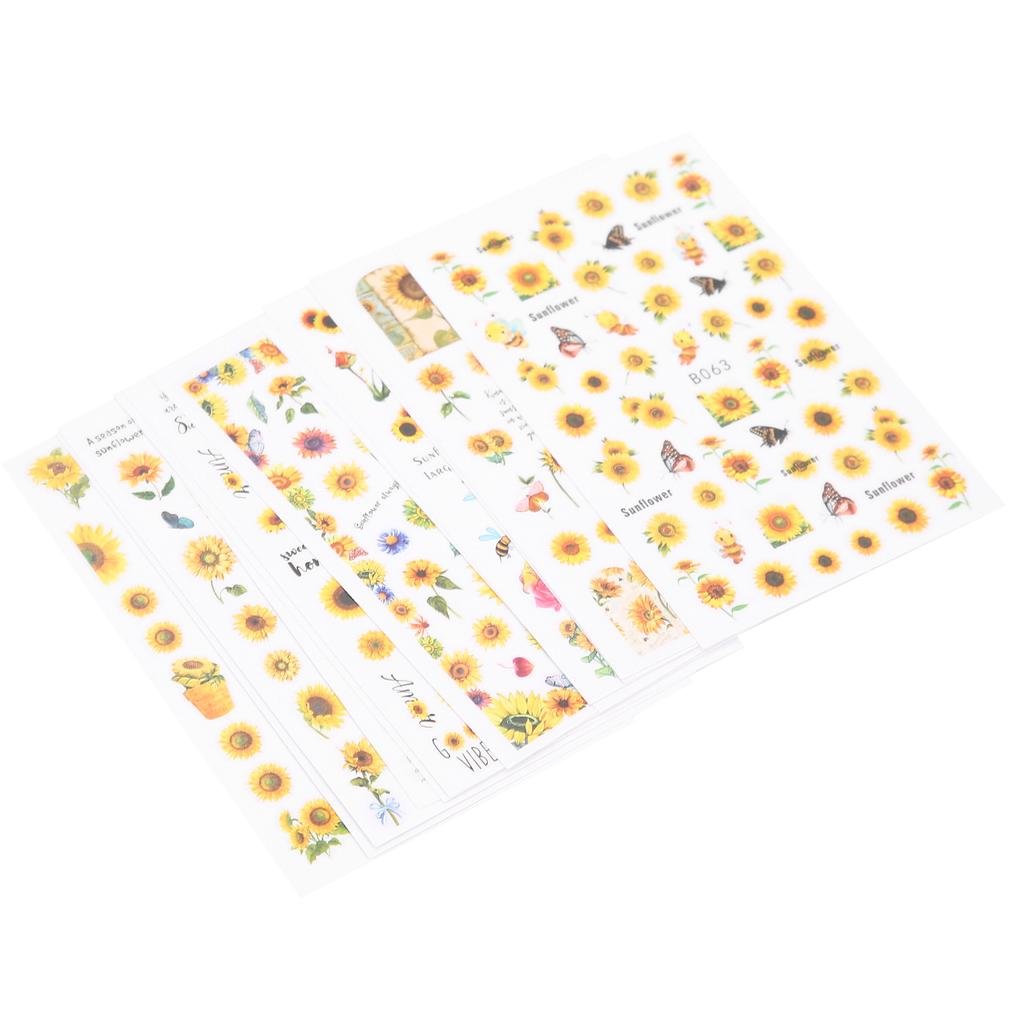 12pcs / Set Sunflower Nail Art Stickers DIY Nail Art Manicure Decoration Stickers Supplies
