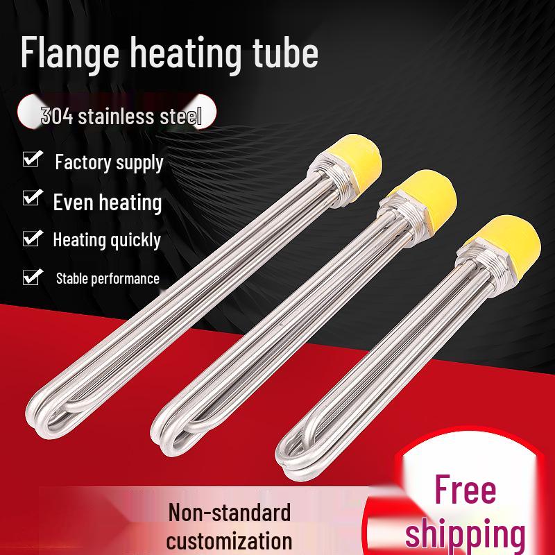

DN40 Нержавеющая сталь Мощная электрическая нагревательная труба для солнечного водяного бака 115 Flange Full 304 Steel 6KW 300MM