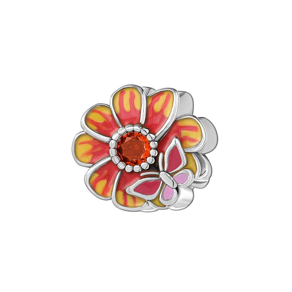 Spring Series Butterfly Pendant Clip Beads Earrings 925Silver Colored Inlaid Stone Fit Exquisite Bracelet Women DIY Jewelry Charm