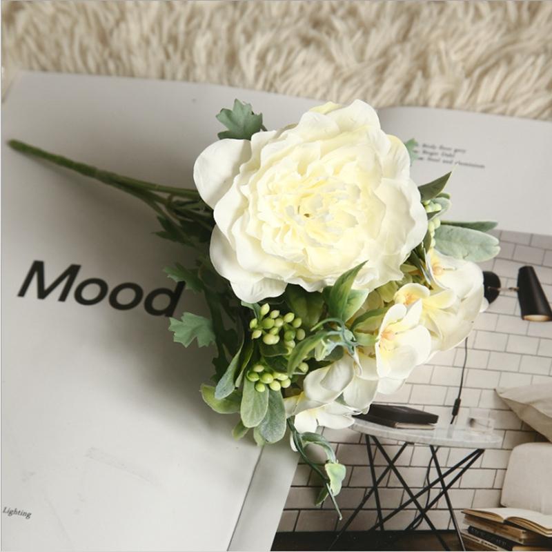 Artificial Flowers Cheap Fake Peony Bridal Holding Plants Vases Table Setting Home Room Decora Accessories Festival Crafts Gifts