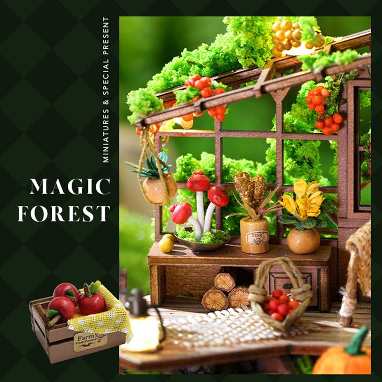 Dream Bottle Model Kit DIY Mini Doll House Handmade 3D Puzzle Assembly Toy Home Creative Room Bedroom Decoration with Furniture