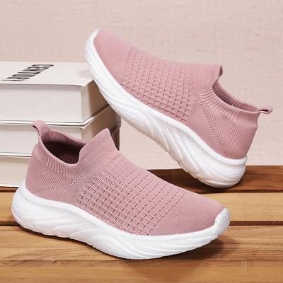 25 Spring Breathable Fly Weaving Casual Convenient and Comfortable Sports Shoes Couple Men's and Women's Socks Shoes One Pedal Shoes