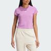 Adidas Originals Essentials Solid Color Small Logo Round Neck Slim Fit Short Sleeve T-Shirt Women Tops Purple IY7337