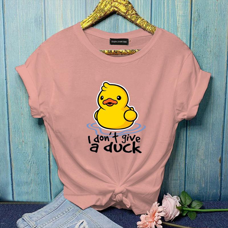 I don't give a duck T-shirt Women's Cute Duck T-shirt Duck T-shirt Summer T-shirt Tops