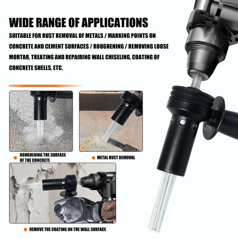 1 Piece High Carbon Steel Needle Scalers for Professional Rusts Deburring and Concrete Chipping Designed for Hammer Drills