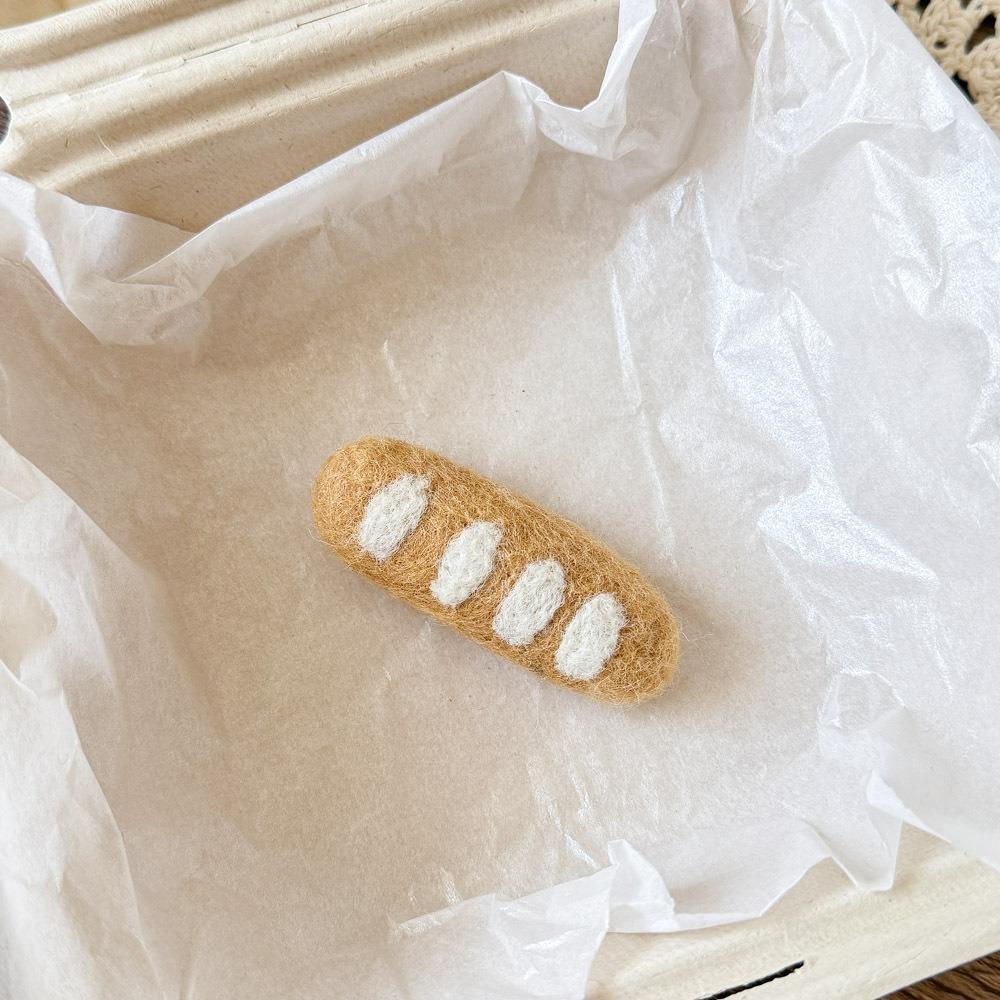 Wool Felt French Bread Hair Clip Pretzel Pineapple Bun Brooch Funny Raisin Toast Pin Students