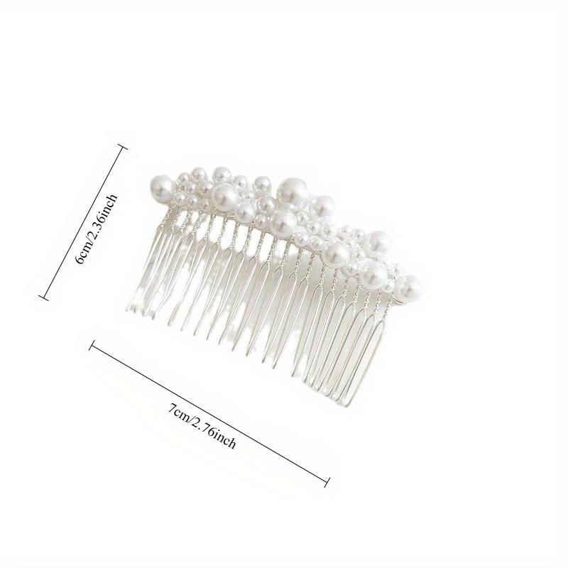 Koreanische Version des einfachen Braut-Perlen-Zahnkamms, Einsteckkamm, Ponykamm, süßer und vielseitiger Erwachsenen-Legierungs-Kopfschmuck, Haarschmuck