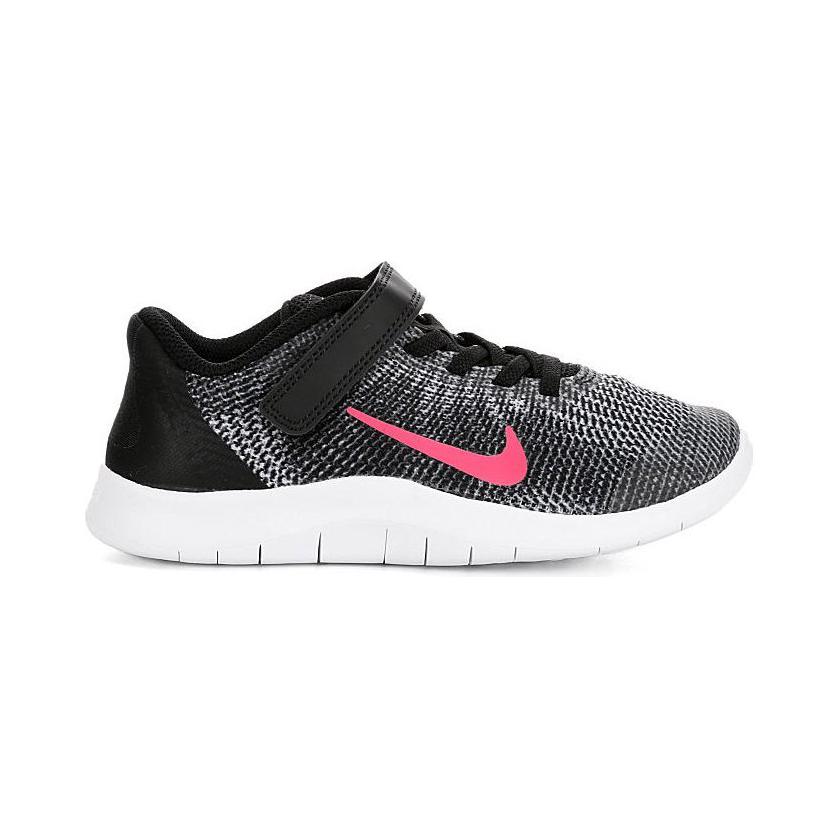 Nike Flex 2018 RN Comfortable Simple Non-Slip Low-Top Kids Running Shoes Kids sneaker Black White Red AH3437-001