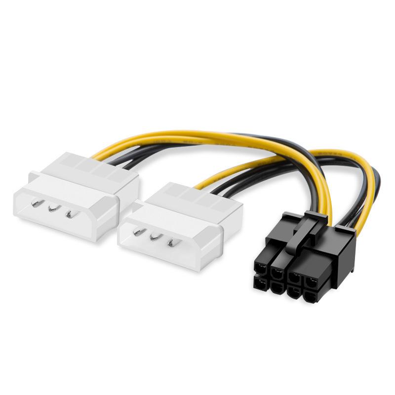 

8Pin Male To Dual 4Pin Female Video Card Power Cord 8 Pin PCI Express To Dual 4 Pin Molex Graphics Card Power Cable