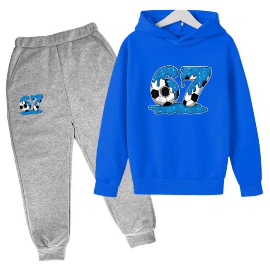 Moda 67 Ropa para Niños Sudadera+Pantalones Conjunto Primavera Otoño seis siete meme Chándal Conjunto de 2 Piezas 3-12 Años Niños sudaderas con cremallera