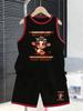Cute cow-themed boys' vest & shorts set, breathable, loose and perfect for summer daily wear.