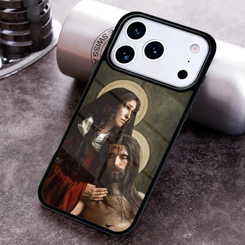 Religious Mary and Jesus Phone Case for iPhone 17 16 15 Pro Max Air 14 13 12 11 Plus Shockproof Capa Cover