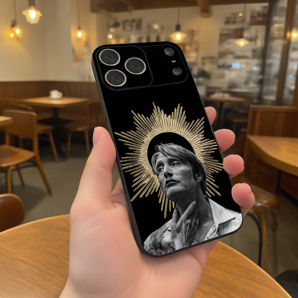 Чехол Will Graham H-Hannibal для iPhone 17,16,15,14,13,12,11,Pro,Max,Plus Черный Мягкий Чехол для Телефона iPhone17air