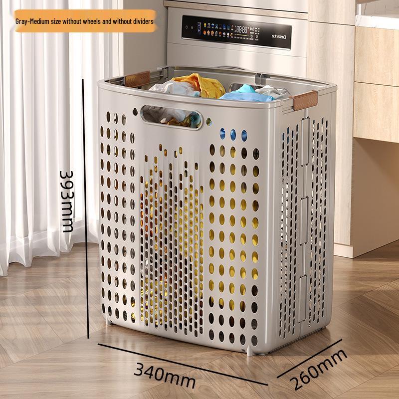 Skládací koš na prádlo s kolečky - Velkokapacitní úložný prostor na špinavé oblečení do koupelny