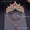 Luxury Diadem Wedding Crown Sets Rhinestone Crystal Tiaras Bride Headwear Crown Necklace Bridal Jewelry Sets Accessory
