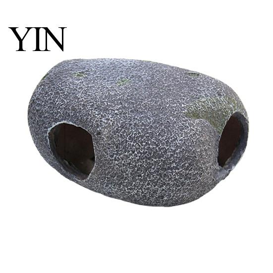 Snake Hiding Spot Reptile Hide Cave, Realistic Rock Look Resin Toad House, Humid Stable Cave Shelter for Frogs, Small Reptiles, Indoor Terrarium,