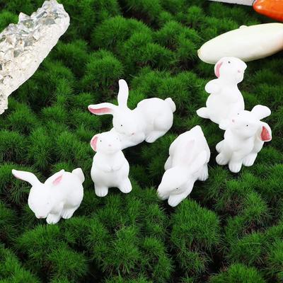8 Arten süße Kaninchen Ostern Dekoration Miniatur Hase Tier Figurine Harz Handwerk Mini Bunny Garten Ornament