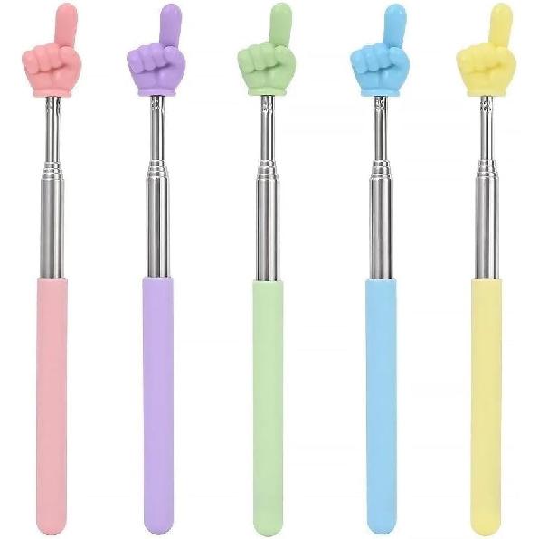 Black Telescopic Teachers Pointer, Teaching Pointer Stick for Classroom, Metal Hand Retractable Pointer Extended Length 21.6 Inch, Handheld Presenter