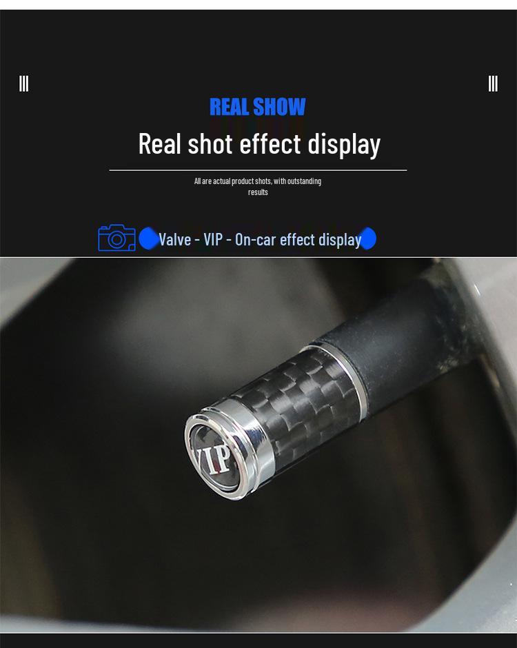 Universal Carbon Fiber Valve Stem Caps for Chevrolet, Toyota, and Changan Tires