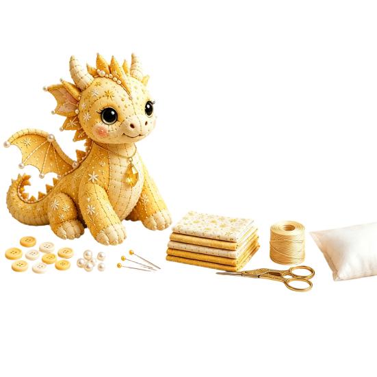 Yousheng DIY Patchwork Meeresbewohner Puppen-Set, Handgemachtes Patchwork-Zwerg Nähset für Heimdekoration, Stoff Cartoon Drachen Patchwork Bastelsets für