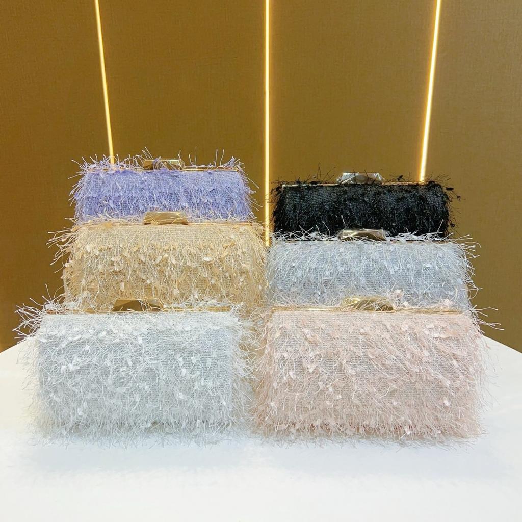 New Fashion Feather Evening Bag for Women,Elegant Shoulder Crossbody Clutch,Mini Phone Bag Makeup Bag