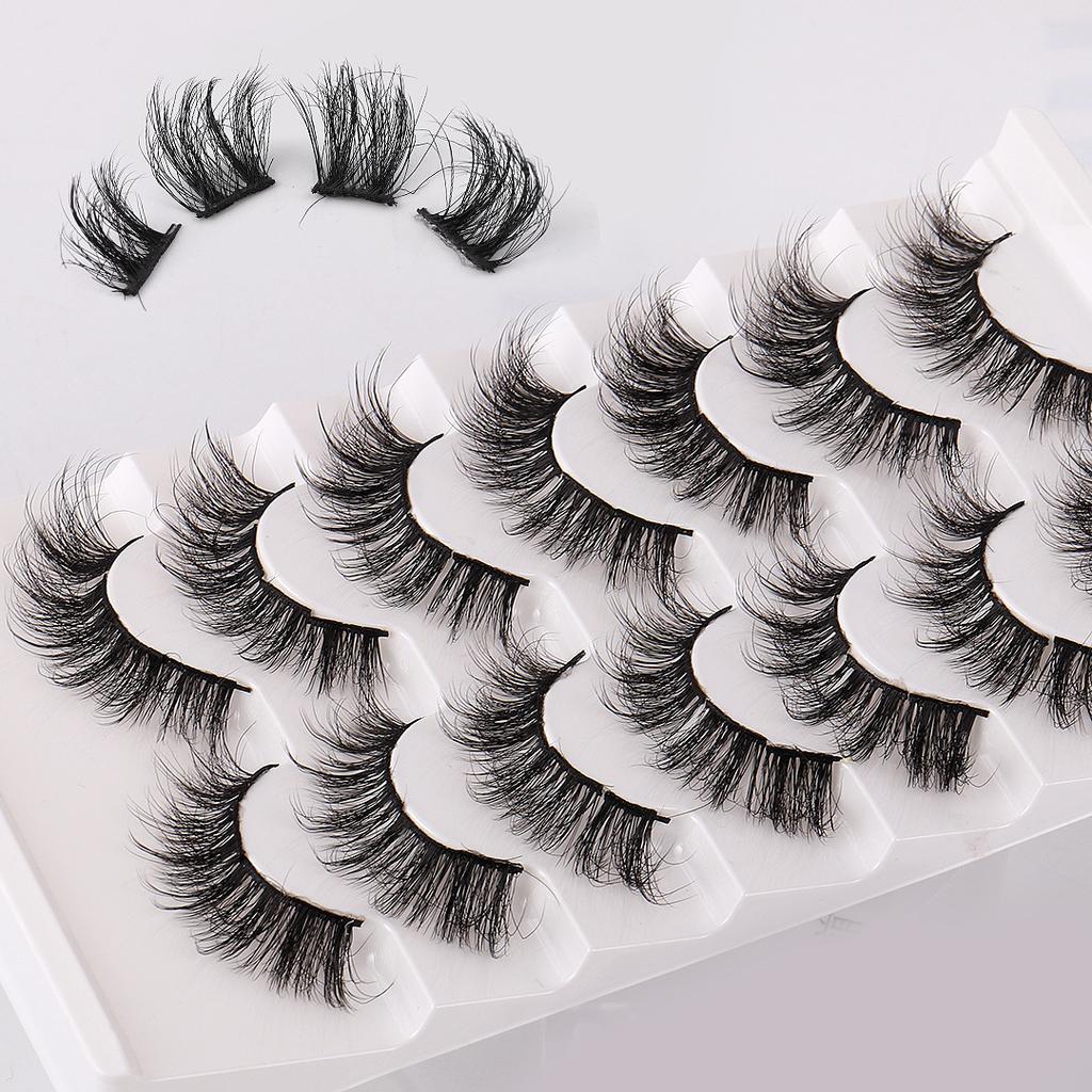 High Imitation Mink Hair False Eyelashes Thick Curled Segmented Eyelashes Simulation Of Natural Eyelashes