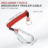 PATIKIL 5ft Breakaway Trailer Cable Trailer Brake Away Cable Safety Cable Strap for RV