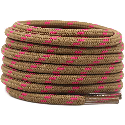 2 Pairs Work Boots Shoe Laces Diameter 4.5mm Heavy Duty Hiking Shoelaces for Men Women Round German Training Shoelace