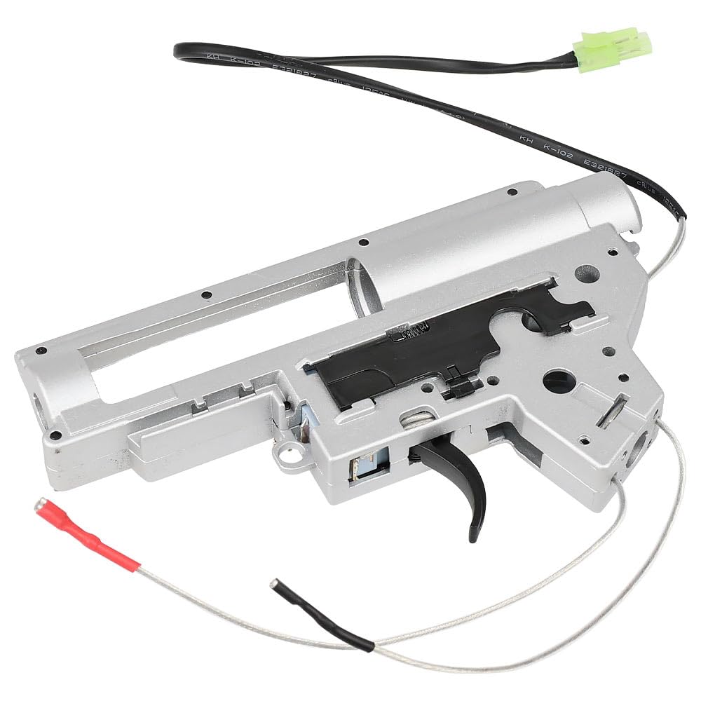 Ryohin Buhin Electric Gun Ver. 2 Compatible QD Reinforced Gearbox Set with 8mm Bearings, Microswitch, Rear Wiring, Silver Gearbox V2 Version 2