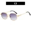New Sunglasses Women Metal Small Frame Personalized Sun Glasses Elliptical Fashion Trend Design Sunshade Eyeglasses Men Uv400
