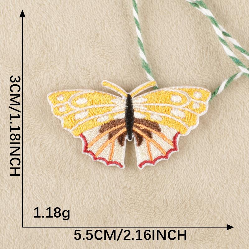 Embroidery label self-adhesive patch cartoon butterfly hand account DIY shoes and hats accessories, national style embroidery cloth sticker