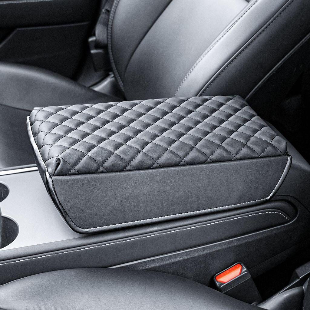 Tesla Model 3/Y Armrest Cover: Leather Console Protector