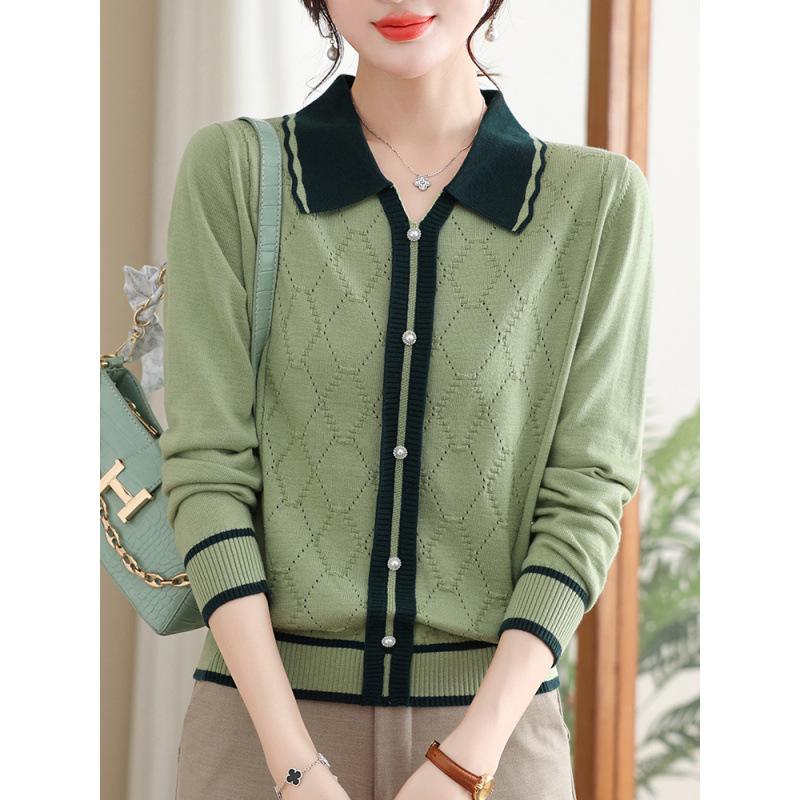 Temperament Mom Autumn Top Long Sleeve Bottom Shirt Women's Knitted Shirt Spring and Autumn Shirt