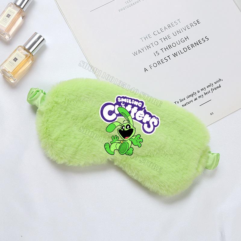 Smilings Critters Oogmasker Anime Print Schattige Blackout Slaapoogschaduw Masker Vrouwen Cartoon Pluche Blinddoek Decoratie Cadeaus