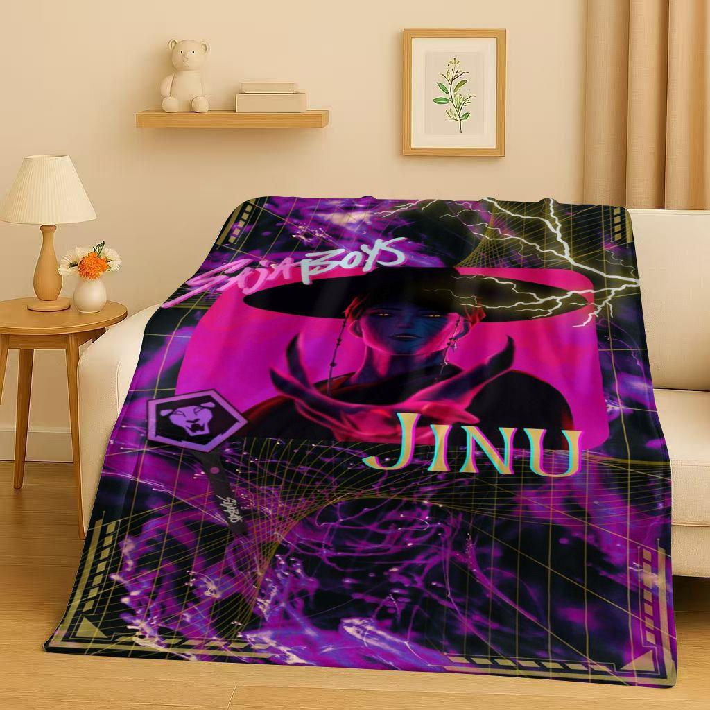 2026 Neue Cartoon Kpop Dämonenjäger Zoey Rumi Mira Musik Flanelldecke, Ultraweiche Plüschdecke für Zuhause Schlafzimmer Bett Sofa Abdeckung