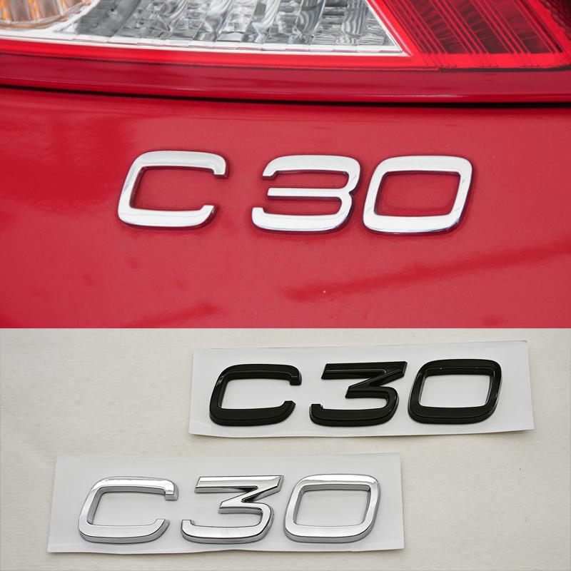 3D ABS Car Styling Badge Logo S30 C30 V30 Rear Trunk Emblem Decals For Volvo S30 V30 C30 Auto Exterior Accessories