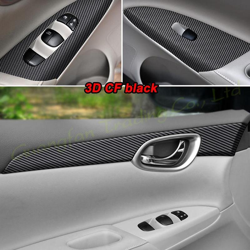 3D/5D Carbon Fiber Car-styling Interior Cover Console Color Stickers Decals Parts Accessories For Nissan Sentra Sylphy 2012-2015