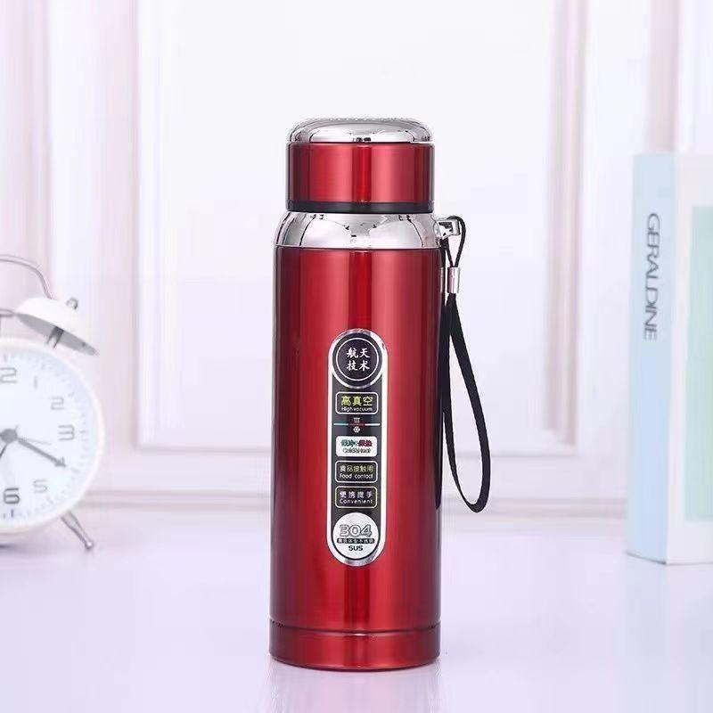 800/1000ml 316 Edelstahl Isolierte Wasserflasche Große Kapazität Sternenmuster Thermobecher Teefilter Outdoor Sportkessel