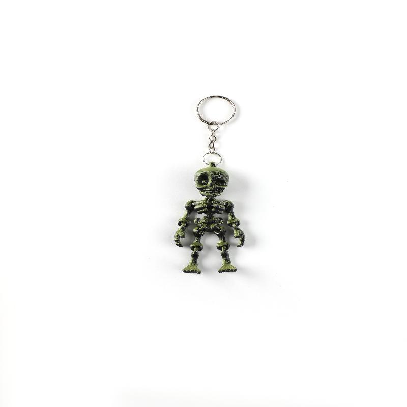 3D Printed Skeleton Keychain Pendant Joint Mobility Skeleton Stress Relief Toys Desktop Ornament Craft For Kid Halloween Gift