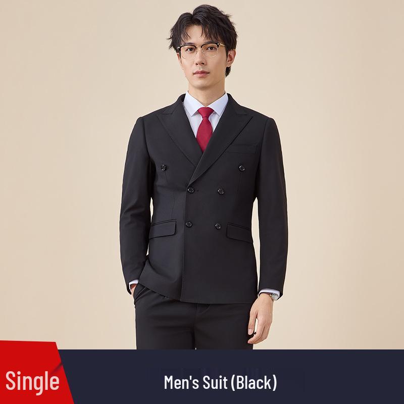 Men's Autumn/Winter Double-Breasted Suit Set - Professional Business Attire for Hotel Managers