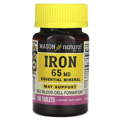 Mason Natural, Ferro, 65 mg, 100 Compresse