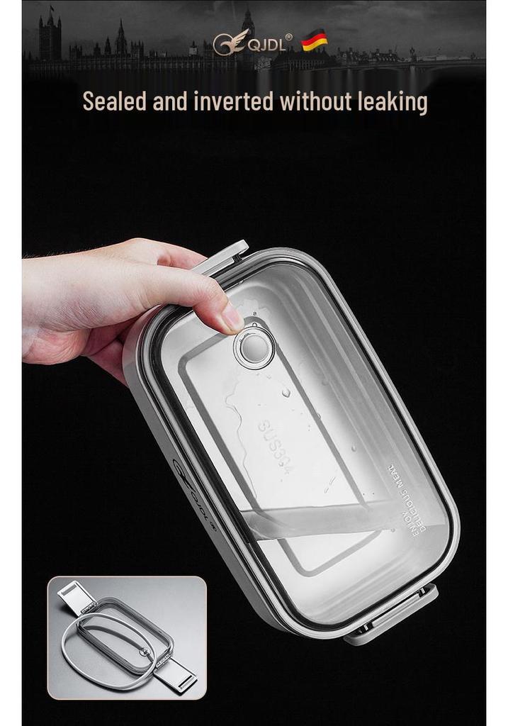 Bento Lunch Box a Doppio Strato in Acciaio Inossidabile, Contenitore Adatto al Microonde per Ufficio e Studenti
