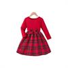 Girls' Red  Dress Spring/Fall Children's Fashion Long-Sleeve Princess Dress