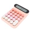 Mechanical Switch Calculator LCD Display 24 Keys Automatic Sleep Desktop Calculators for Business Office Students Pink