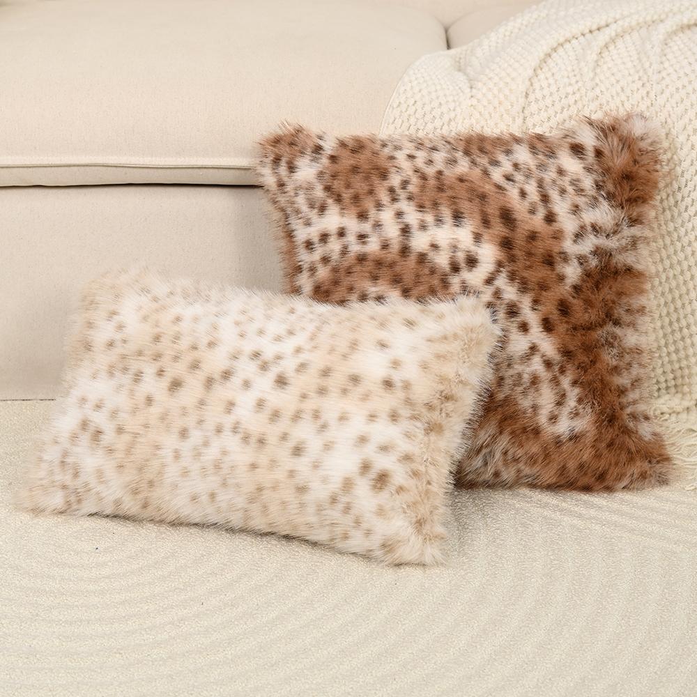 ACHETER MAINTENANT 1 PIÈCE Housse de Coussin Animal Longue en Peluche à Pois Housse de Coussin Décorative Confortable pour Canapé Salon