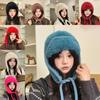 Knitted Winter Hat With Plush Ear Cover For Outdoor Cold Weather Fashion Style
