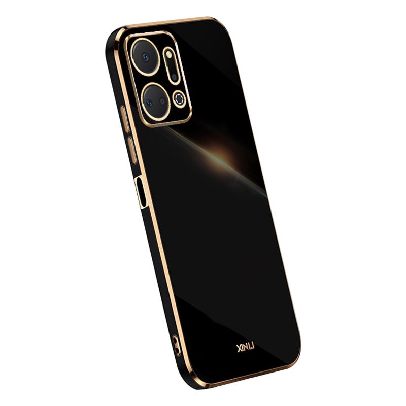 XINLI Phone TPU Case for Honor X7a 5G,Precise Cutout Lens Protection Electroplating Phone Cover